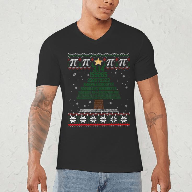 Pi Tree Christmas Math Teacher Ugly Sweater Men Women Kids Men's V-Neck T-Shirt, novelty gifts, funny gifts