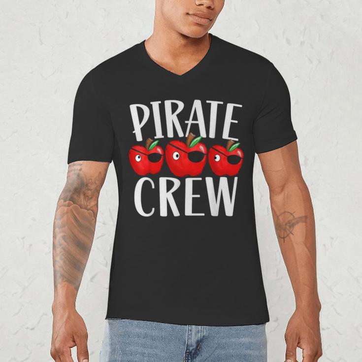 Pirate Crew Pirate Teacher Team Squad Talk Like A Pirate Day For Men Women Kids Men's V-Neck T-Shirt, novelty gifts, funny gifts