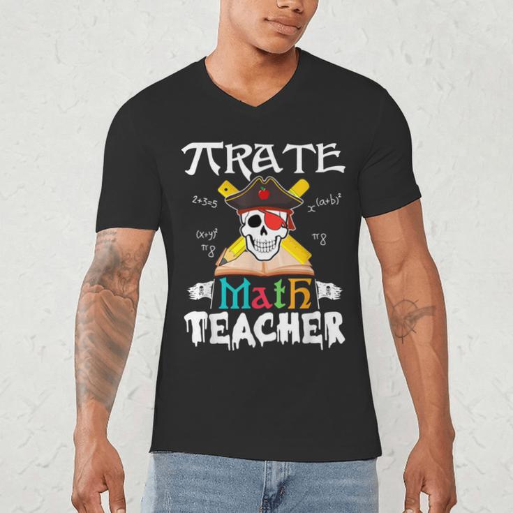 Pirate Math Teacher Skull Pirate Halloween Costume Men's V-Neck T-Shirt, novelty gifts, funny gifts Pirate Math Teacher Skull Pirate Halloween Costume Men's V-Neck T-Shirt, novelty gifts, funny gifts