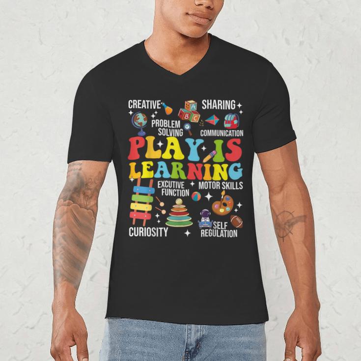 Play Is Learning Kindergarten Preschool Teacher Appreciation Men's V-Neck T-Shirt, novelty gifts, funny gifts Play Is Learning Kindergarten Preschool Teacher Appreciation Men's V-Neck T-Shirt, novelty gifts, funny gifts