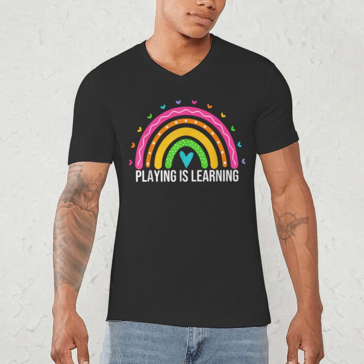 Playing Is Learning Early Childhood Education ECE Teacher Men's V-Neck T-Shirt, novelty gifts, funny gifts Playing Is Learning Early Childhood Education ECE Teacher Men's V-Neck T-Shirt, novelty gifts, funny gifts