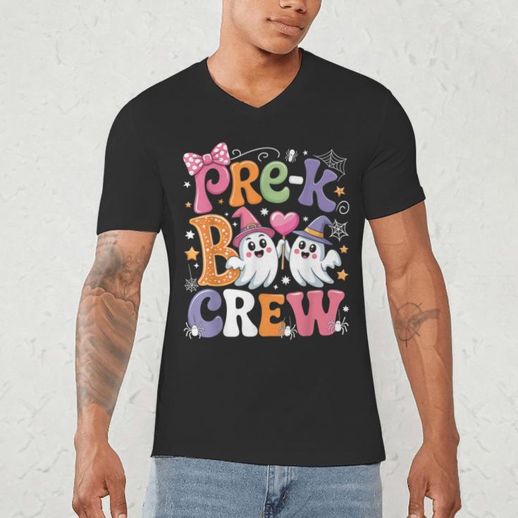 Pre-K Boo Crew Pre-K Teacher Student Kids Halloween Men's V-Neck T-Shirt, novelty gifts, funny gifts