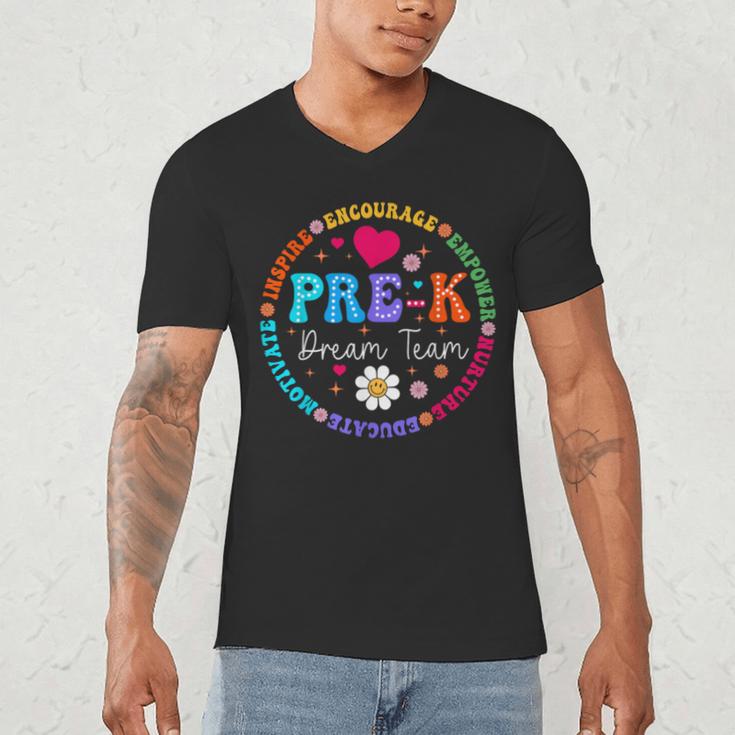 Pre K Dream Team Back To School Boys First Day Teacher Men's V-Neck T-Shirt, novelty gifts, funny gifts
