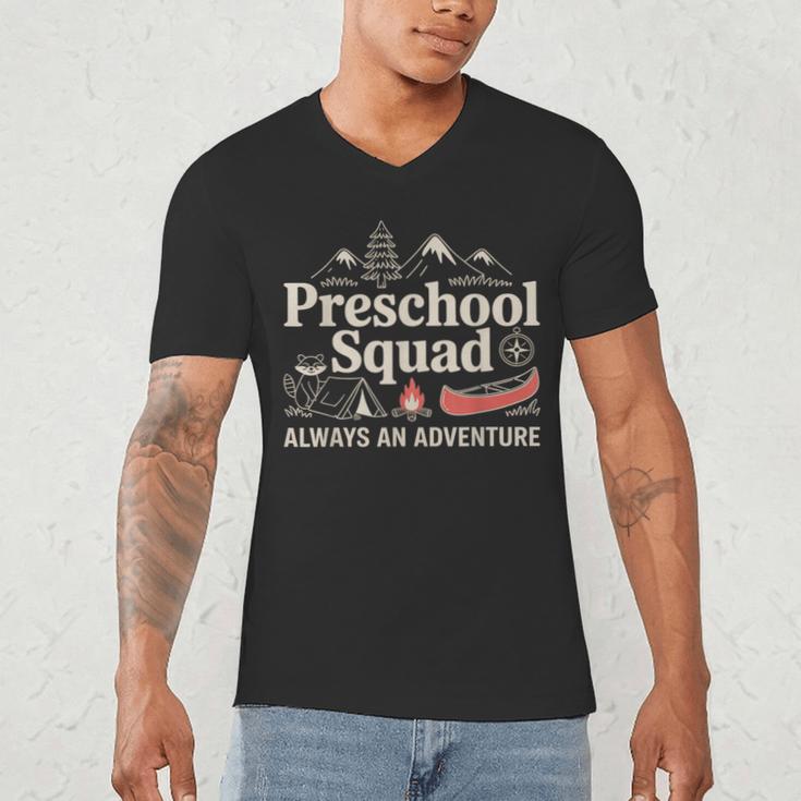 Pre-K Squad Adventure Camping Preschool Teacher Boy Girl Kid Men's V-Neck T-Shirt, novelty gifts, funny gifts Pre-K Squad Adventure Camping Preschool Teacher Boy Girl Kid Men's V-Neck T-Shirt, novelty gifts, funny gifts