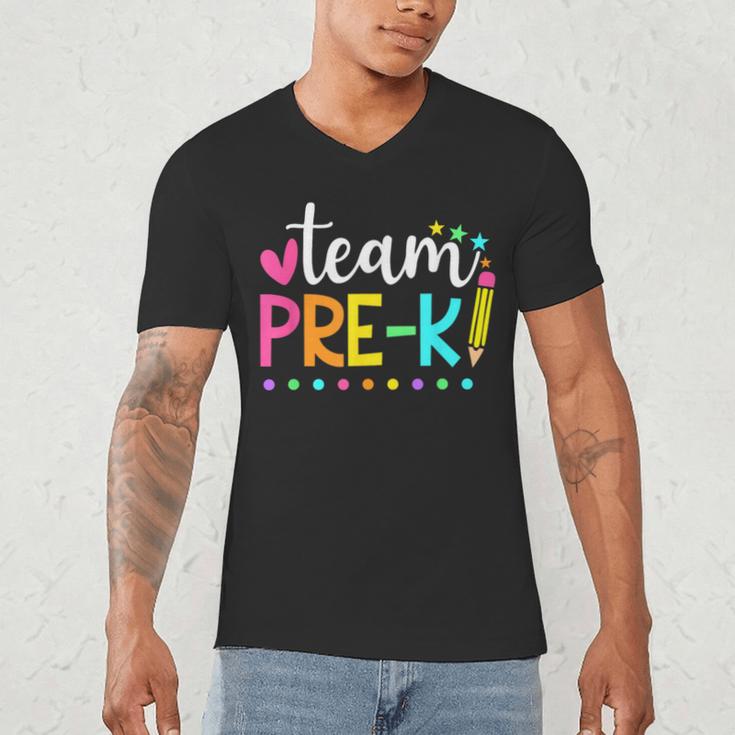 Pre-k Team Pencil Teacher Student Back To School Girls Men's V-Neck T-Shirt, novelty gifts, funny gifts
