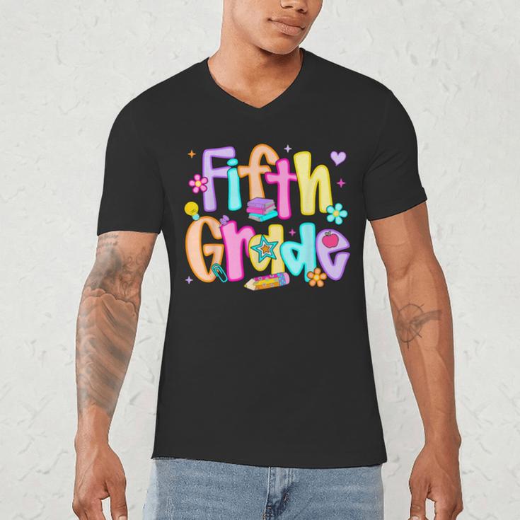 Preppy Fifth Grade Back To School 5th Grade Teacher Girl Boy Men's V-Neck T-Shirt, novelty gifts, funny gifts Preppy Fifth Grade Back To School 5th Grade Teacher Girl Boy Men's V-Neck T-Shirt, novelty gifts, funny gifts