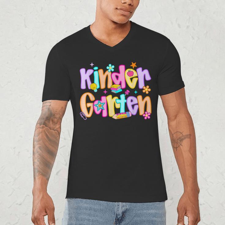 Preppy Kindergarten First Day Of School Teachers Girls Boys Men's V-Neck T-Shirt, novelty gifts, funny gifts Preppy Kindergarten First Day Of School Teachers Girls Boys Men's V-Neck T-Shirt, novelty gifts, funny gifts