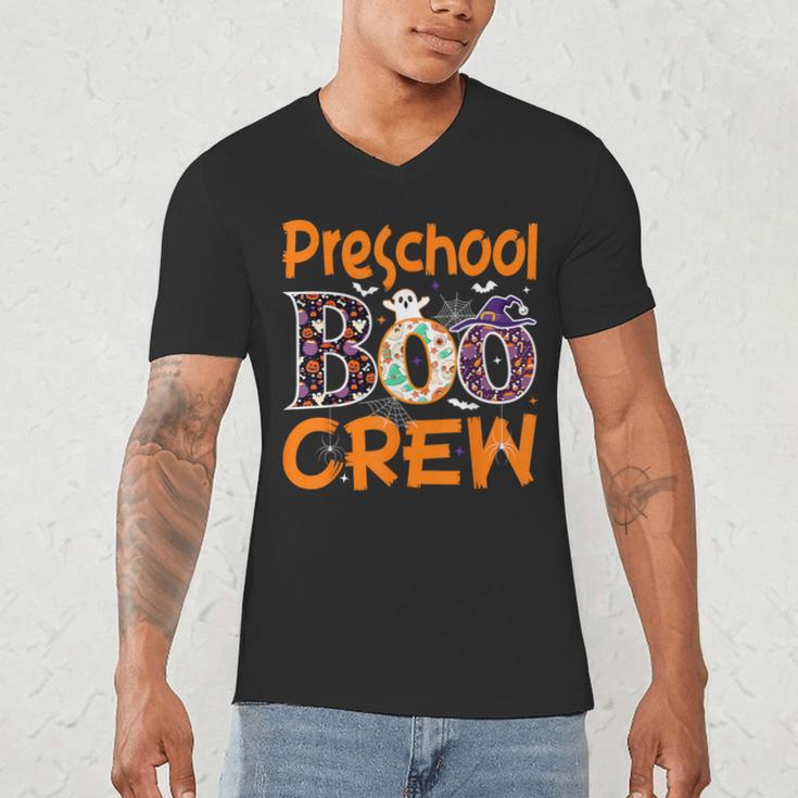 Preschool Boo Crew Preschool Halloween Teacher Men's V-Neck T-Shirt, novelty gifts, funny gifts