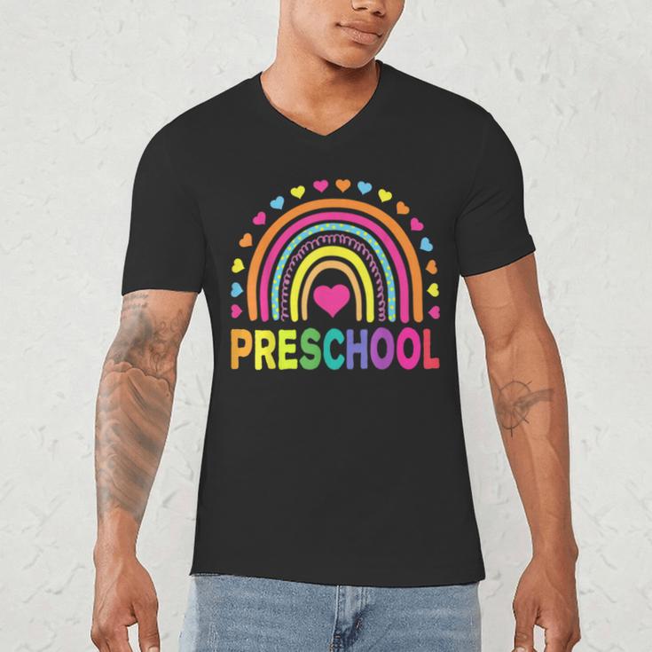 Preschool Rainbow Girls Boys Kids Teacher Back To School Men's V-Neck T-Shirt, novelty gifts, funny gifts Preschool Rainbow Girls Boys Kids Teacher Back To School Men's V-Neck T-Shirt, novelty gifts, funny gifts
