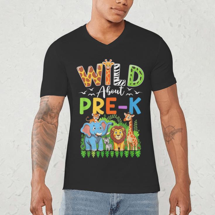 Preschool Teacher Kids Back To School Wild About Pre-K Men's V-Neck T-Shirt, novelty gifts, funny gifts