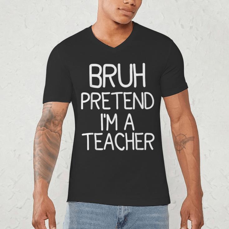 Pretend I'm A Teacher Halloween Costume Men's V-Neck T-Shirt, novelty gifts, funny gifts