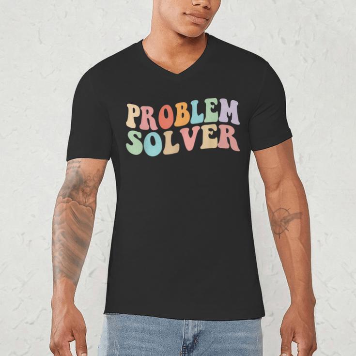 Problem Solver School Work Staff Front Desk Teacher Men's V-Neck T-Shirt, novelty gifts, funny gifts Problem Solver School Work Staff Front Desk Teacher Men's V-Neck T-Shirt, novelty gifts, funny gifts