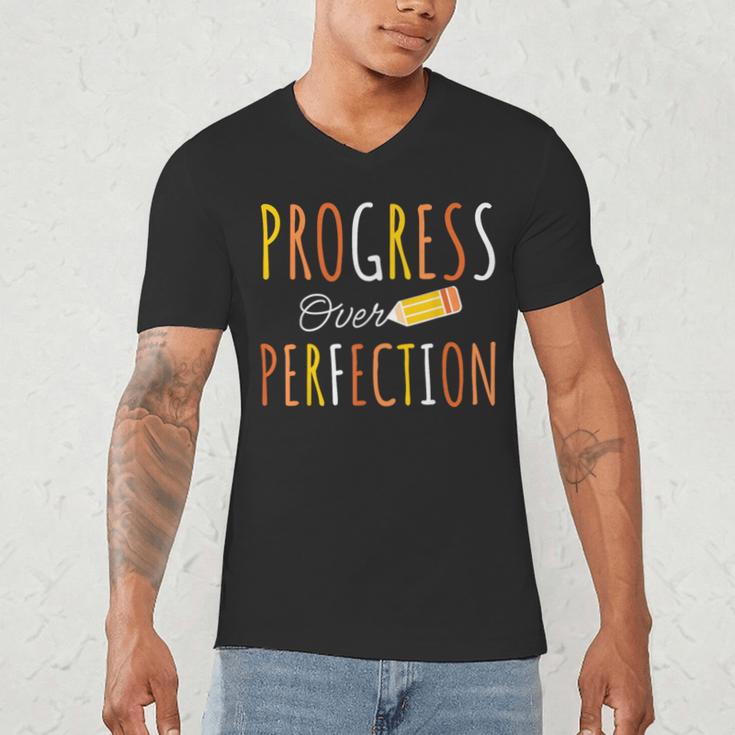 Progress Over Perfection Teacher Pencil Back-To-School Men's V-Neck T-Shirt, novelty gifts, funny gifts Progress Over Perfection Teacher Pencil Back-To-School Men's V-Neck T-Shirt, novelty gifts, funny gifts