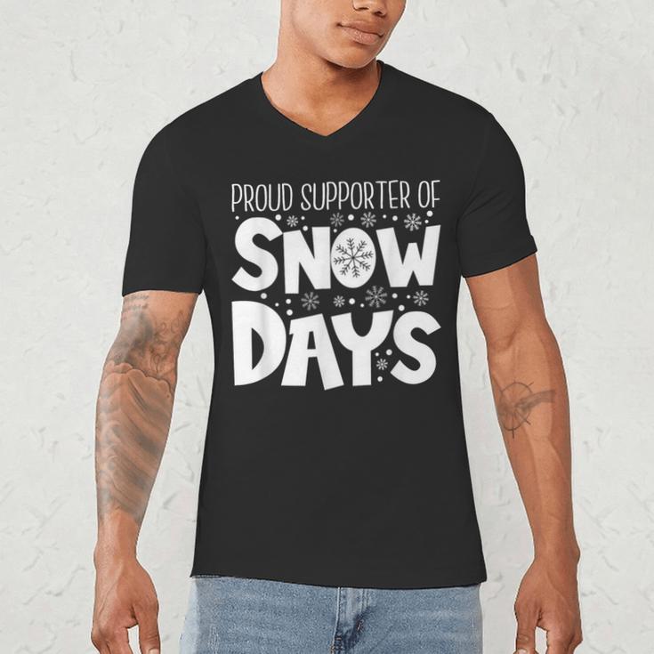 Proud Supporter Of Snow Days Teacher Christmas Men Women Men's V-Neck T-Shirt, novelty gifts, funny gifts