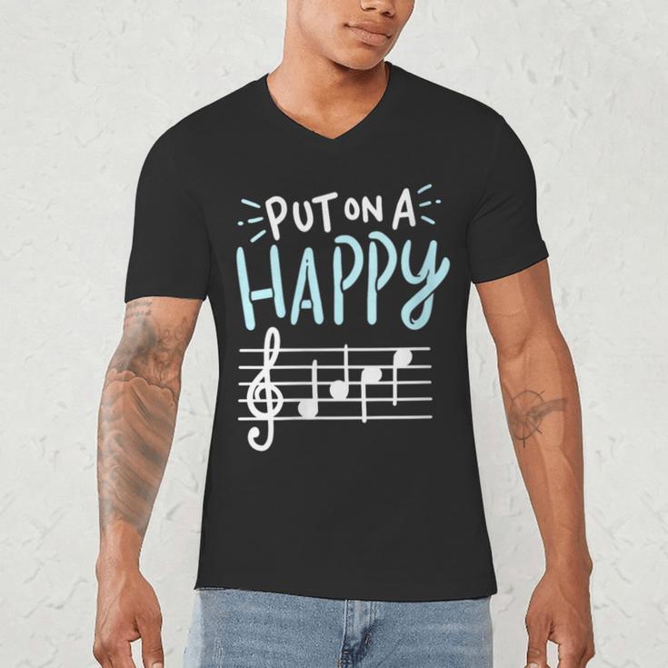 Put On A Happy Face Music Music Teacher Men's V-Neck T-Shirt, novelty gifts, funny gifts Put On A Happy Face Music Music Teacher Men's V-Neck T-Shirt, novelty gifts, funny gifts