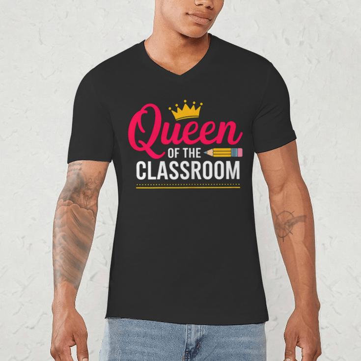 Queen Of The Classroom Teacher Men's V-Neck T-Shirt, novelty gifts, funny gifts