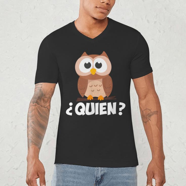 Quien Who Owl Spanish Teacher Men's V-Neck T-Shirt, novelty gifts, funny gifts Quien Who Owl Spanish Teacher Men's V-Neck T-Shirt, novelty gifts, funny gifts
