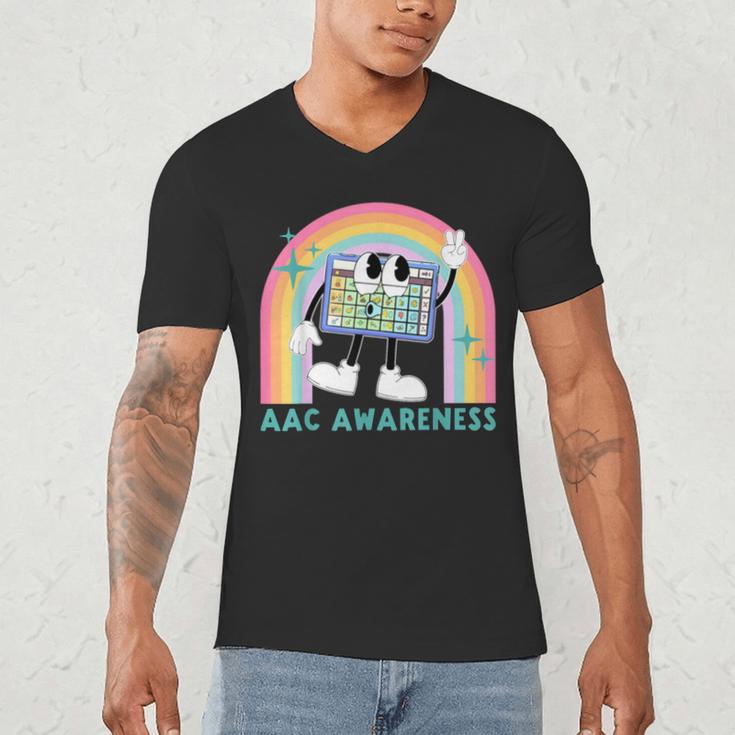 Rainbow AAC Awareness Month SPED Teacher SLP Communication Men's V-Neck T-Shirt, novelty gifts, funny gifts