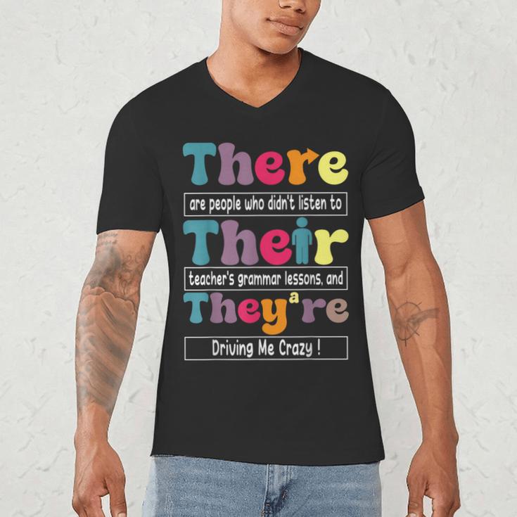 There Their They'Re English Teacher Grammar Memes Men's V-Neck T-Shirt, novelty gifts, funny gifts