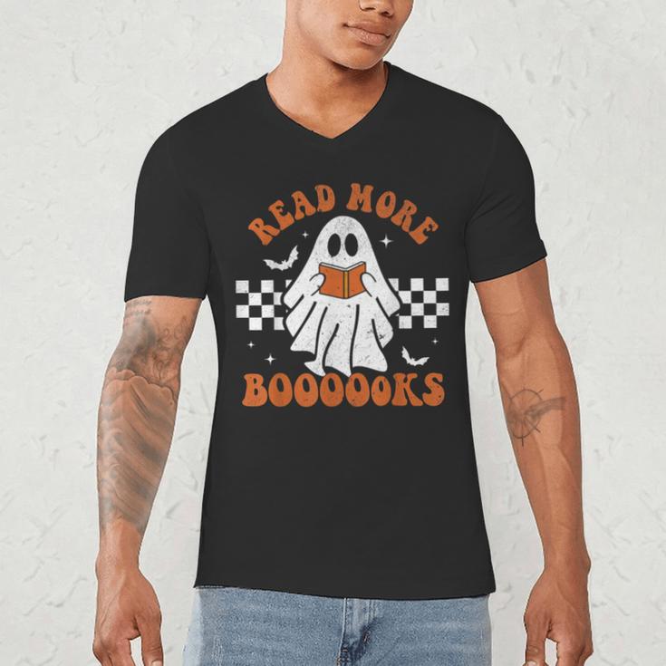 Read More Books Cute Ghost Reading Book Teacher Halloween Men's V-Neck T-Shirt, novelty gifts, funny gifts