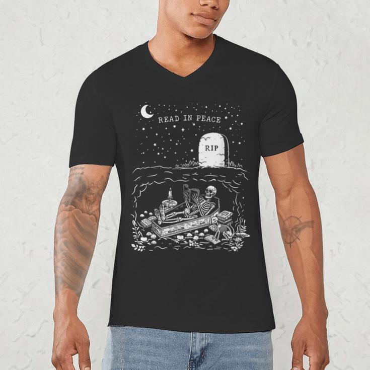 Read In Peace Skeleton Halloween Book Reading Spooky Teacher Men's V-Neck T-Shirt, novelty gifts, funny gifts Read In Peace Skeleton Halloween Book Reading Spooky Teacher Men's V-Neck T-Shirt, novelty gifts, funny gifts