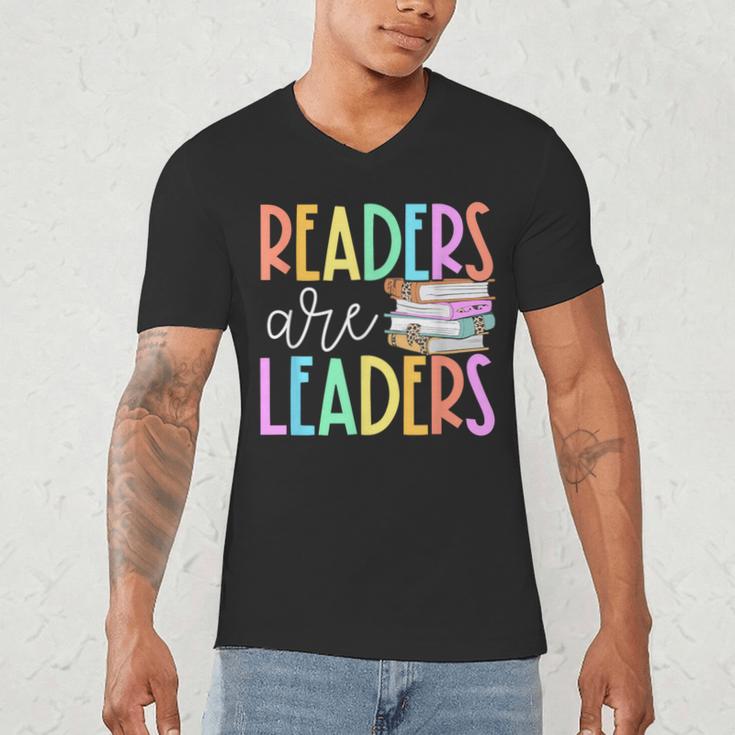 Readers Are Leaders Reading Book Lovers Teacher Women Kids Men's V-Neck T-Shirt, novelty gifts, funny gifts