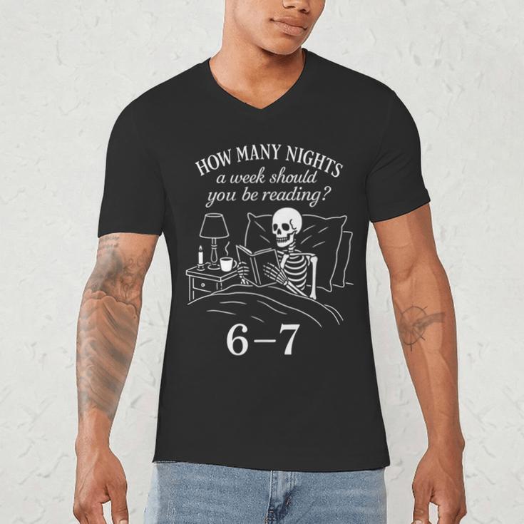 Reading 67 Meme English Teacher 67 Book Lover Humor Men's V-Neck T-Shirt, novelty gifts, funny gifts