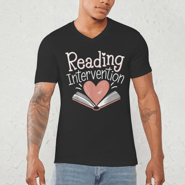 Reading Intervention Teacher Men's V-Neck T-Shirt, novelty gifts, funny gifts
