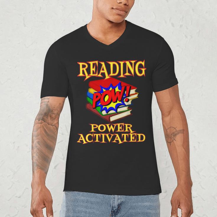 Reading Super Power Activated Superhero Teacher Or Student Men Women Girls Kids Men's V-Neck T-Shirt, novelty gifts, funny gifts
