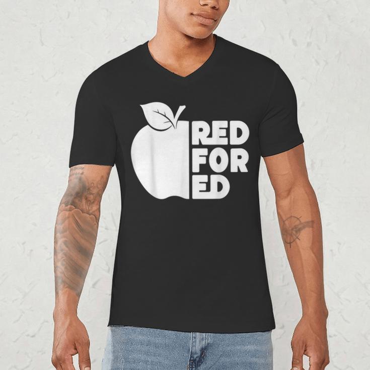 Red For Ed Teacher Support Public Education For Men Women Kids Men's V-Neck T-Shirt, novelty gifts, funny gifts