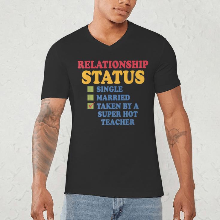 Relationship Status Single Married Hot Teacher Men's V-Neck T-Shirt, novelty gifts, funny gifts Relationship Status Single Married Hot Teacher Men's V-Neck T-Shirt, novelty gifts, funny gifts