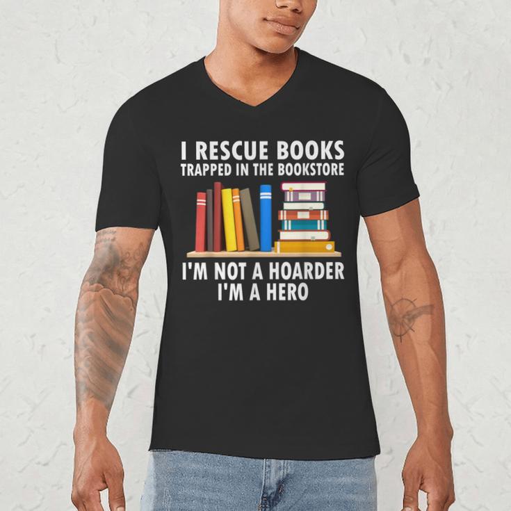 I Rescue Books Trapped In The Bookstore Book Teacher For Men Women Men's V-Neck T-Shirt, novelty gifts, funny gifts I Rescue Books Trapped In The Bookstore Book Teacher For Men Women Men's V-Neck T-Shirt, novelty gifts, funny gifts