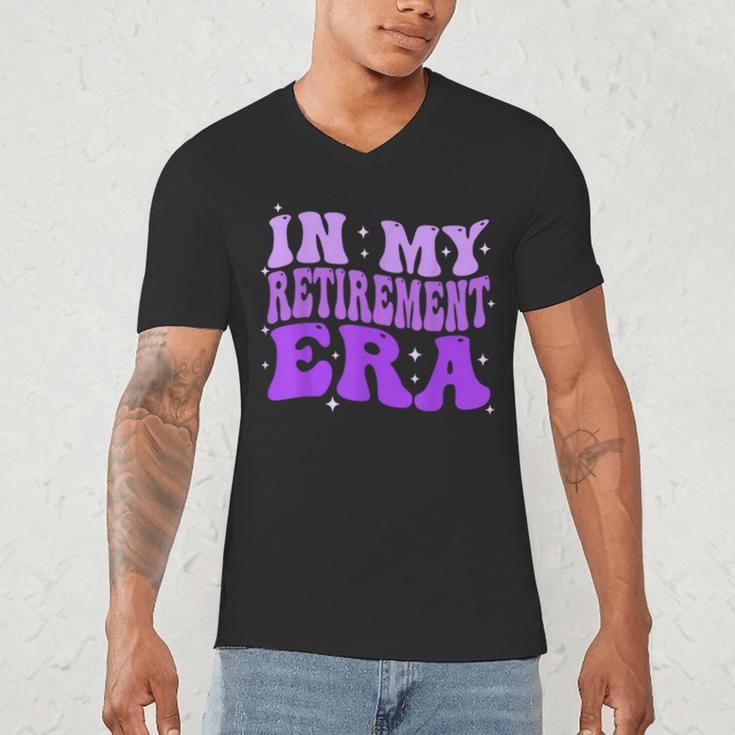 In My Retirement Era Groovy Retired Teacher 2025 Women Men's V-Neck T-Shirt, novelty gifts, funny gifts In My Retirement Era Groovy Retired Teacher 2025 Women Men's V-Neck T-Shirt, novelty gifts, funny gifts