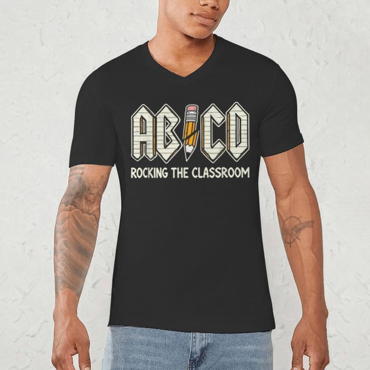 Retro Abcd Teacher Novelty Back To School Teacher Men's V-Neck T-Shirt, novelty gifts, funny gifts Retro Abcd Teacher Novelty Back To School Teacher Men's V-Neck T-Shirt, novelty gifts, funny gifts