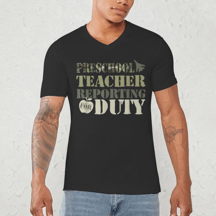 Retro Back To School Women Old Camo Preschool Teacher Men's V-Neck T-Shirt, novelty gifts, funny gifts Retro Back To School Women Old Camo Preschool Teacher Men's V-Neck T-Shirt, novelty gifts, funny gifts