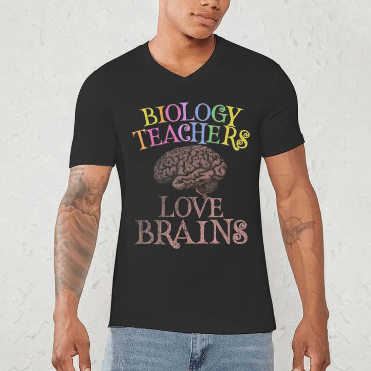 Retro BIOLOGY TEACHERS LOVE BRAINS This Is My Scary STEM Men's V-Neck T-Shirt, novelty gifts, funny gifts