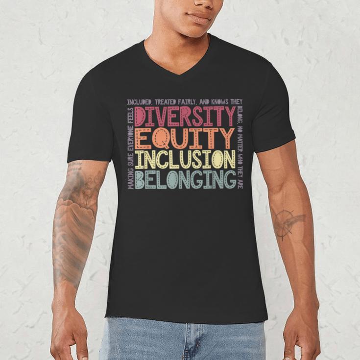 Retro Diversity Equity Inclusion Belonging DEIB Teacher Men's V-Neck T-Shirt, novelty gifts, funny gifts Retro Diversity Equity Inclusion Belonging DEIB Teacher Men's V-Neck T-Shirt, novelty gifts, funny gifts