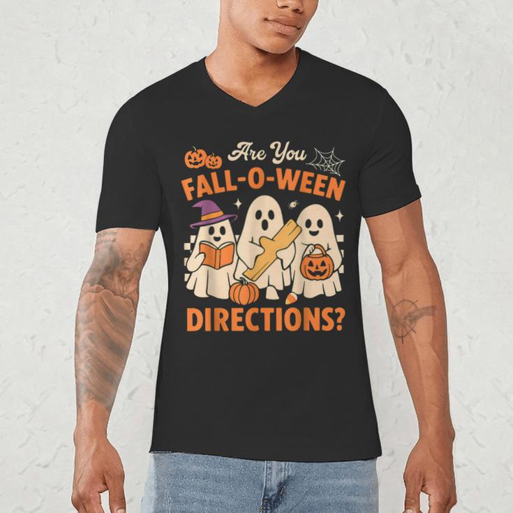 Retro Are You Fall O Ween Directions Ghost Teacher Spooky Men's V-Neck T-Shirt, novelty gifts, funny gifts Retro Are You Fall O Ween Directions Ghost Teacher Spooky Men's V-Neck T-Shirt, novelty gifts, funny gifts