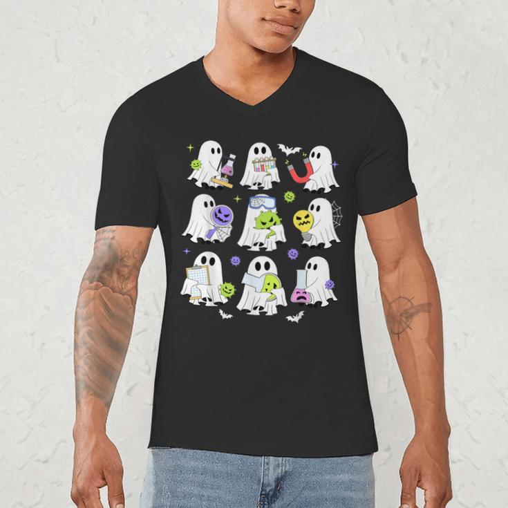 Retro Halloween Science Teacher Ghost Laboratory Teacher Men's V-Neck T-Shirt, novelty gifts, funny gifts Retro Halloween Science Teacher Ghost Laboratory Teacher Men's V-Neck T-Shirt, novelty gifts, funny gifts