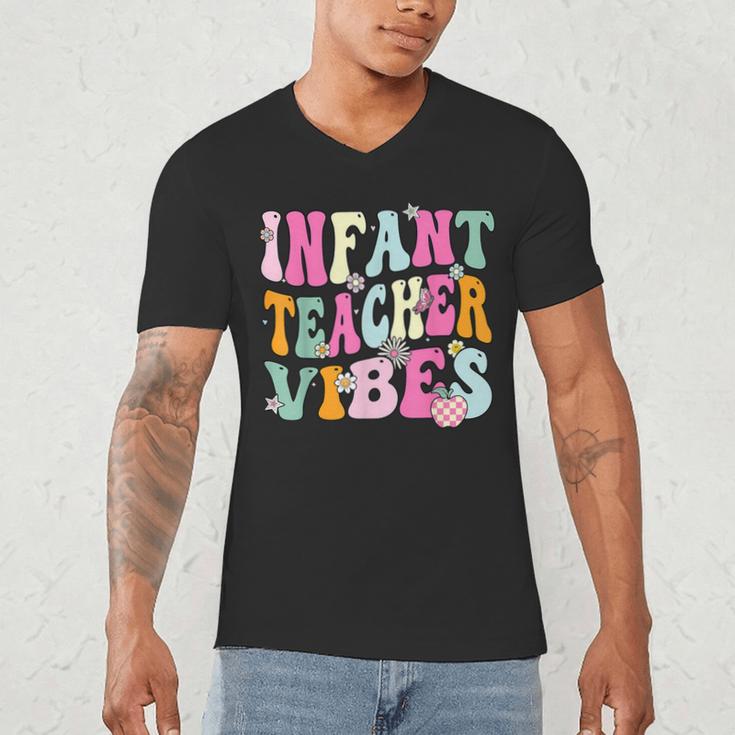 Retro Infant Teacher Vibes Women Daycare Teacher Men's V-Neck T-Shirt, novelty gifts, funny gifts