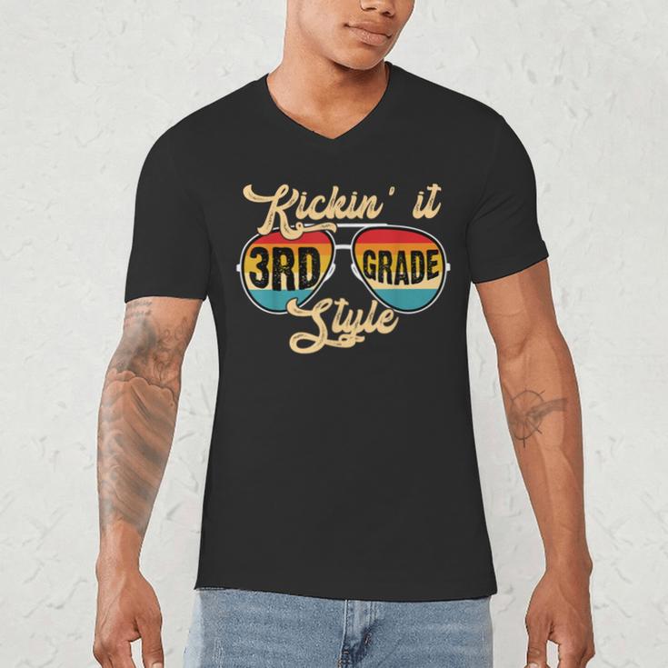 Retro Kickin It 3rd Grade Style Teacher Back To School Men Women Men's V-Neck T-Shirt, novelty gifts, funny gifts Retro Kickin It 3rd Grade Style Teacher Back To School Men Women Men's V-Neck T-Shirt, novelty gifts, funny gifts