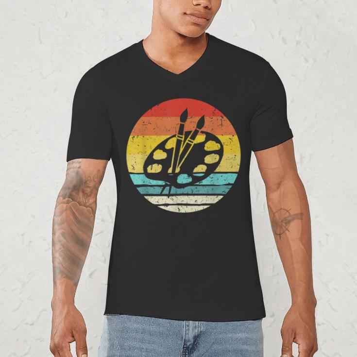 Retro Vintage Paint Palette Costume Artist Art Teacher Men Women Men's V-Neck T-Shirt, novelty gifts, funny gifts Retro Vintage Paint Palette Costume Artist Art Teacher Men Women Men's V-Neck T-Shirt, novelty gifts, funny gifts