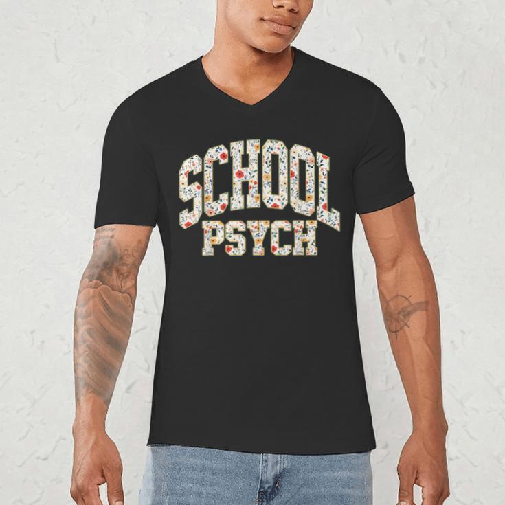 Retro Wildflower School Psych Teacher School Psychologist Men's V-Neck T-Shirt, novelty gifts, funny gifts Retro Wildflower School Psych Teacher School Psychologist Men's V-Neck T-Shirt, novelty gifts, funny gifts
