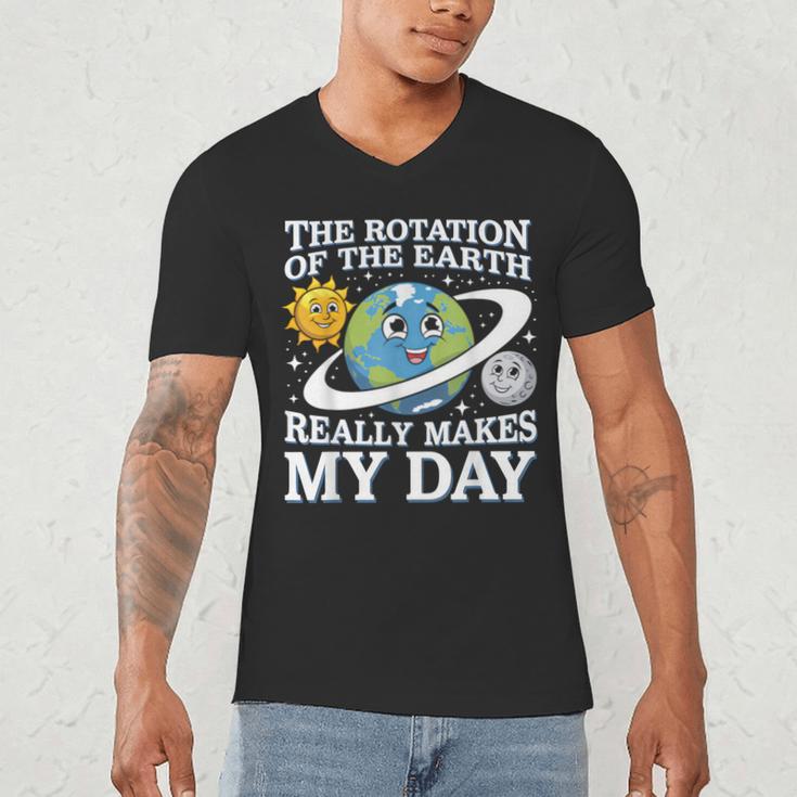 Rotation Of Earth Science Teacher Earth Day Men Women Men's V-Neck T-Shirt, novelty gifts, funny gifts