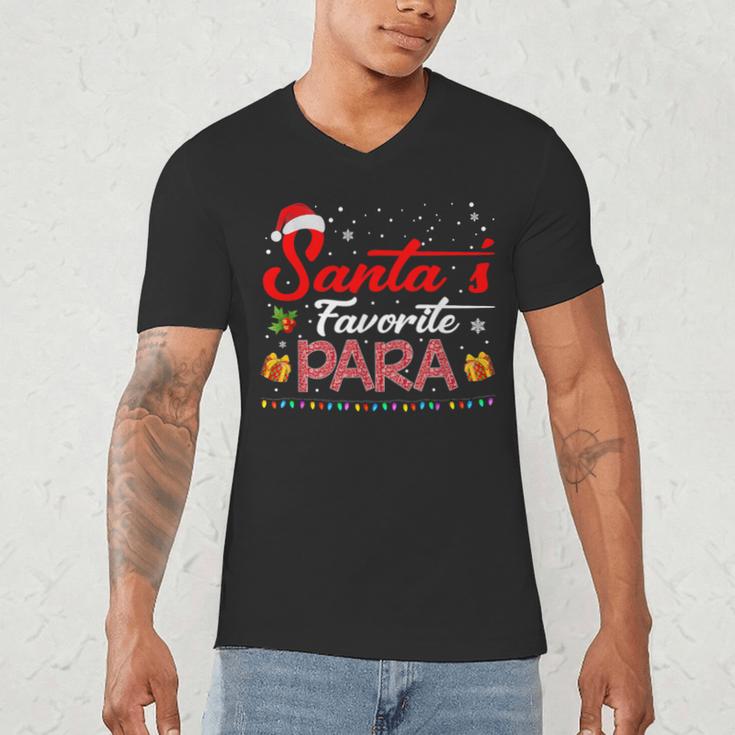Santa's Favorite Para Christmas Paraprofessional Teacher Men's V-Neck T-Shirt, novelty gifts, funny gifts Santa's Favorite Para Christmas Paraprofessional Teacher Men's V-Neck T-Shirt, novelty gifts, funny gifts
