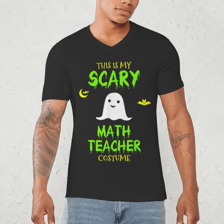 Scary Math Teacher Costume Halloween Lazy Easy Christmas Men's V-Neck T-Shirt, novelty gifts, funny gifts