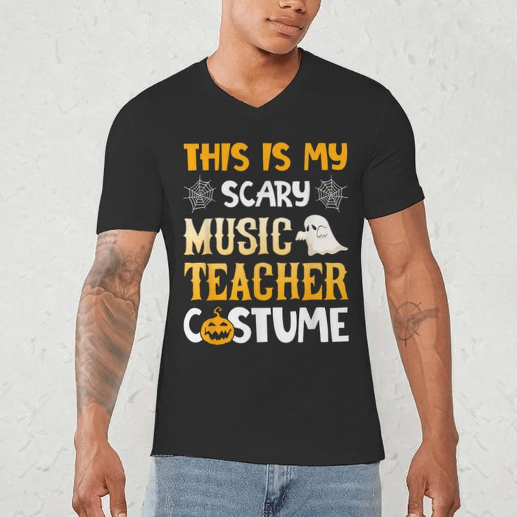 This Is My Scary Music Teacher Halloween Costumes Pajama Men's V-Neck T-Shirt, novelty gifts, funny gifts