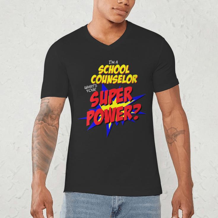 School Counselor Teacher Superhero Superpower Comic Book Men's V-Neck T-Shirt, novelty gifts, funny gifts School Counselor Teacher Superhero Superpower Comic Book Men's V-Neck T-Shirt, novelty gifts, funny gifts