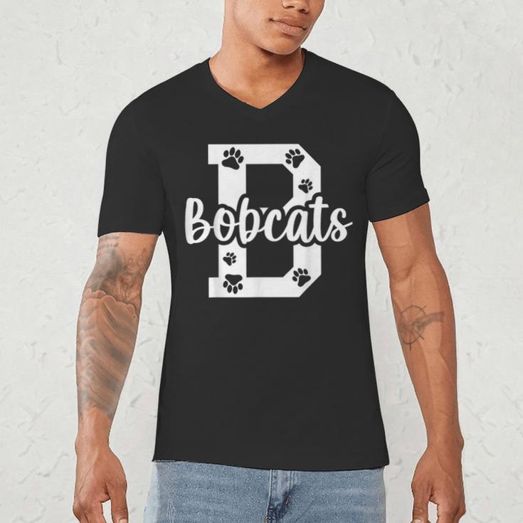 School Spirit Mascot Bobcats Back To School Teacher Student Men's V-Neck T-Shirt, novelty gifts, funny gifts School Spirit Mascot Bobcats Back To School Teacher Student Men's V-Neck T-Shirt, novelty gifts, funny gifts