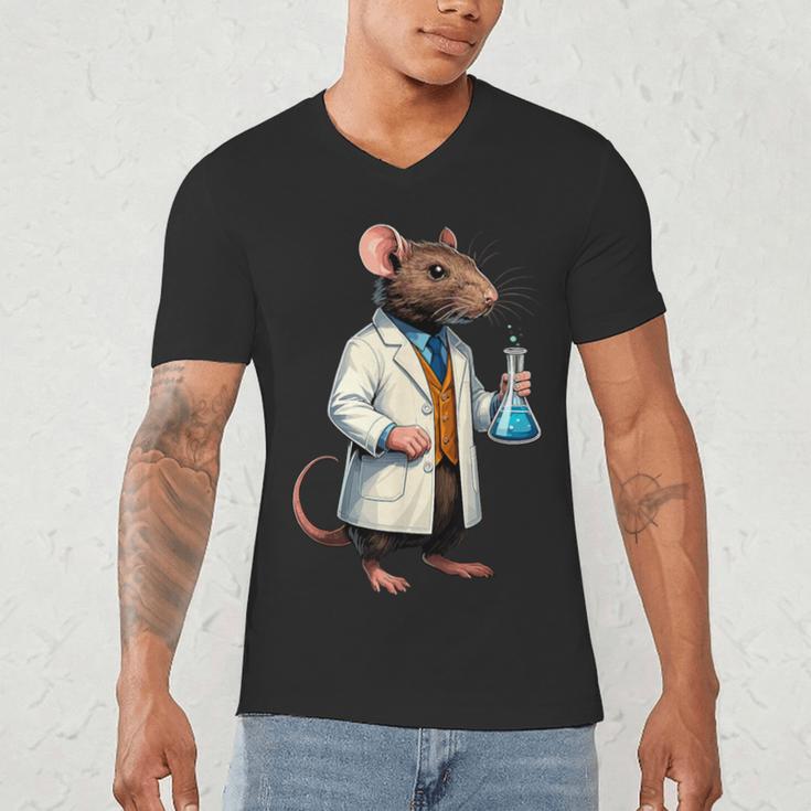 Science Rat Lab Science Scientist Mouse Teacher Chemistry Men's V-Neck T-Shirt, novelty gifts, funny gifts